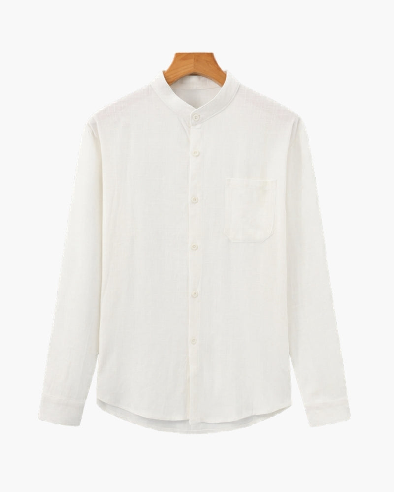 Lucca Cotton Band-Collar Shirt